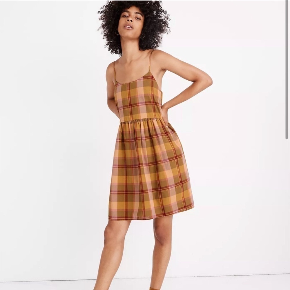 Madewell Plaid Babydoll Cami Dress size small